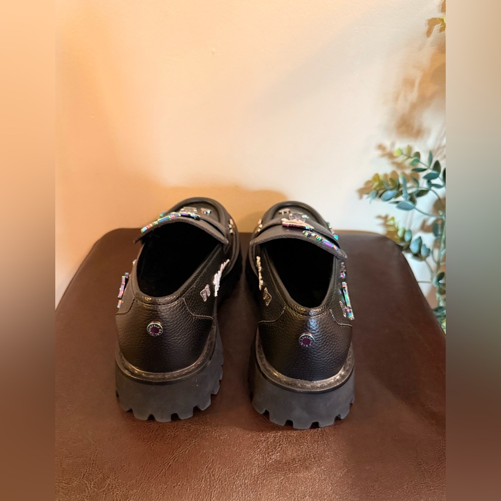 Karl Lagerfeld Paris Black Gaston Loafers Size 8 – Embellished Karl Graphic - Picture 5 of 9